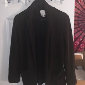 Black soft blazer; no buttons; excellent condition